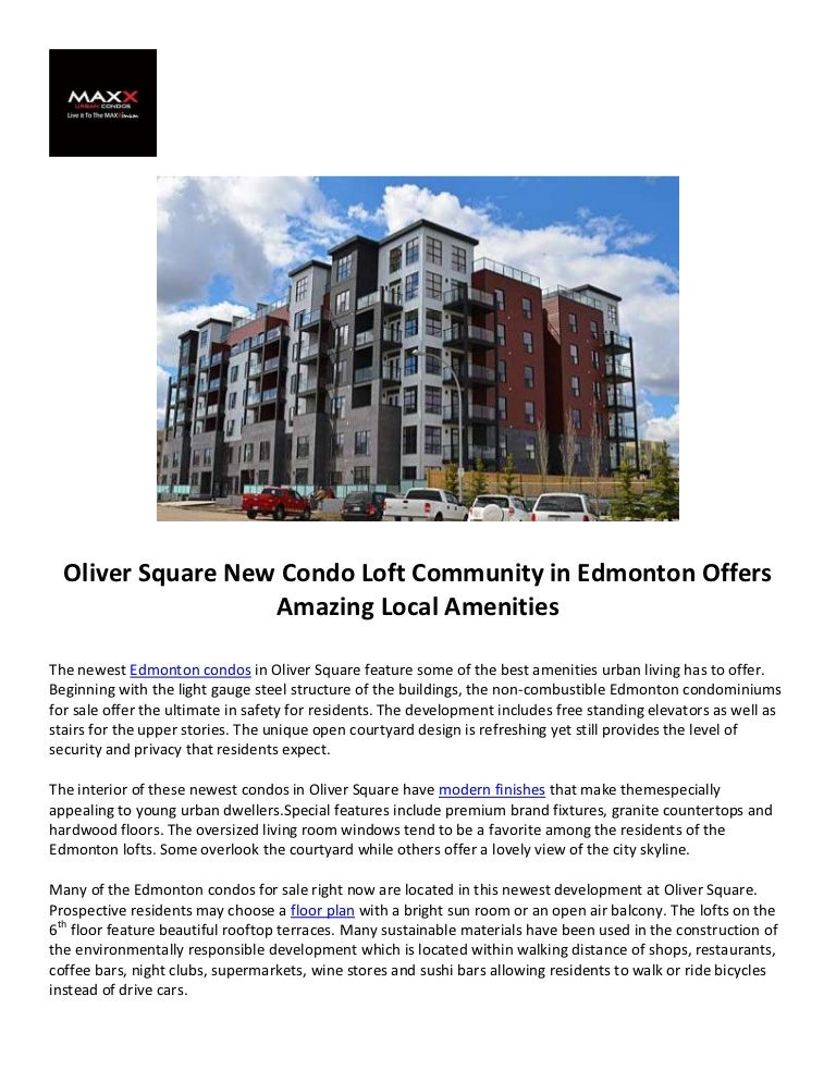 Oliver square new condo loft community in edmonton offers amazing loc…