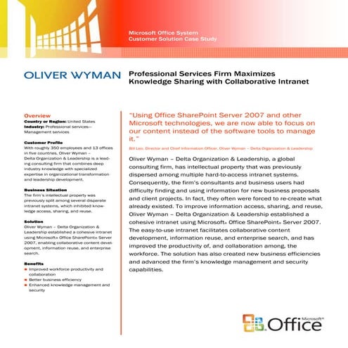 Oliver wyman case_study