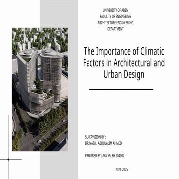 The Importance of Climatic Factors in Architectural and Urban Design