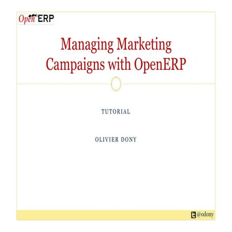 OpenERP - Managing marketing campaigns with OpenERP