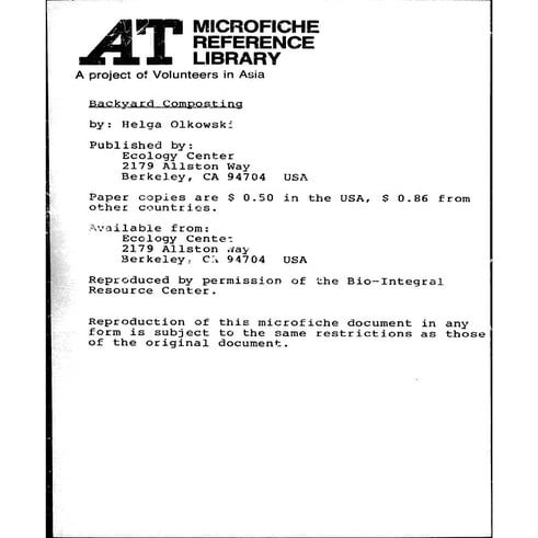 Olkowsky, helga   backyard composting