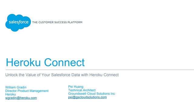 Unlock the Value of your Salesforce Data at Scale with Heroku Connect