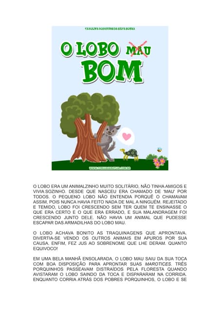 Historia Do Lobo Bom Lobo Mau LEITURA DA HISTÓRIA “CHAPEUZINHO