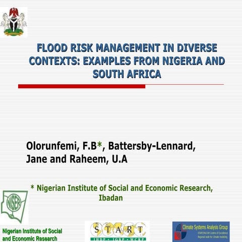Olorunfemi: Flood Risk Management in diverse contexts: examples from Nigeria ...