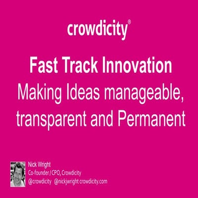 Fast Track Innovation: Make Ideas Manageable, Transparent and Permanent