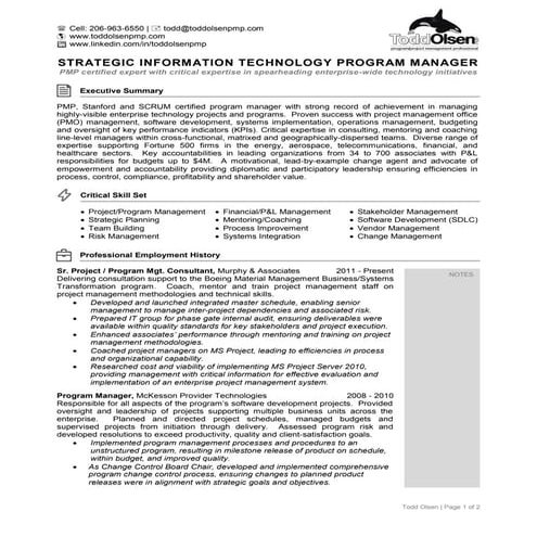 Resume of Todd Olsen