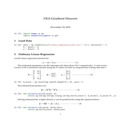 OLS gradient descent | PDF