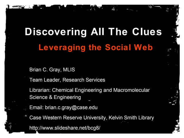 OLSSI 2013: Leveraging the Social Web