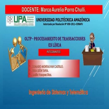 Oltp: Procesamiento de Transacciones en Linea