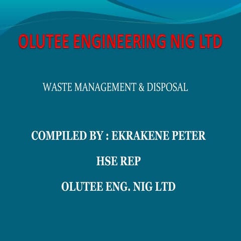 Olutee eng’g int’l waste mgt presenation