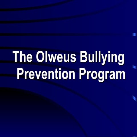 Olweus bully prevention master