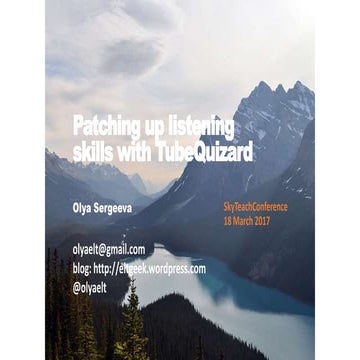 Patching up listening skills with TubeQuizard (SkyTeachConference)
