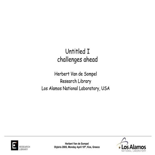 Untitled I: Challenges ahead