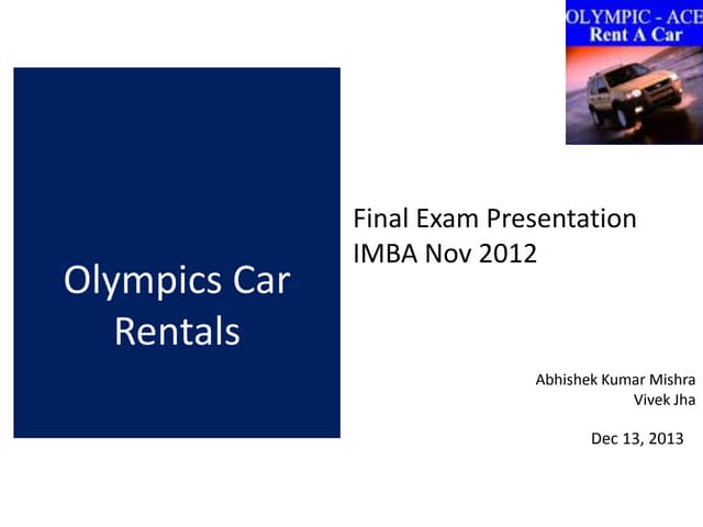Olympics car rental case study