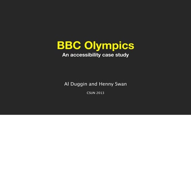 BBC Olympics: An accessibility case study