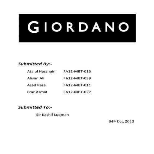 Giordano Report | DOCX