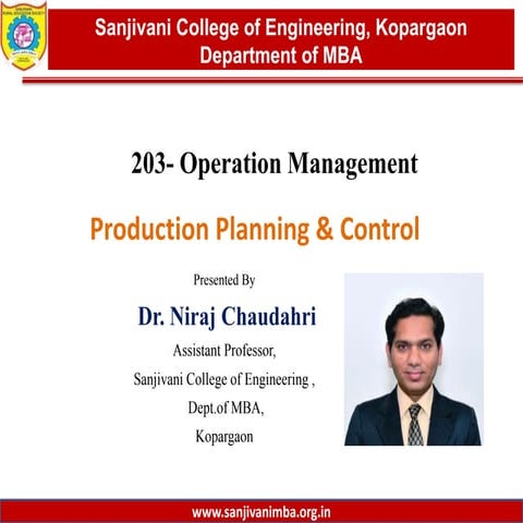 Production Planning & Control 