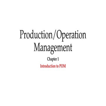 OPERATIONAL MANAGEMENT CHAPTER ONE PRESENTAION
