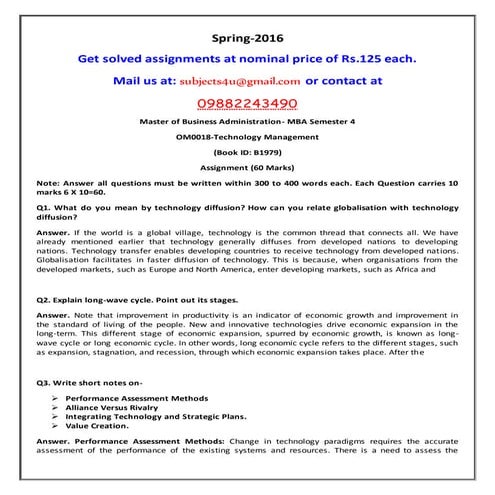 Om0018 technology management