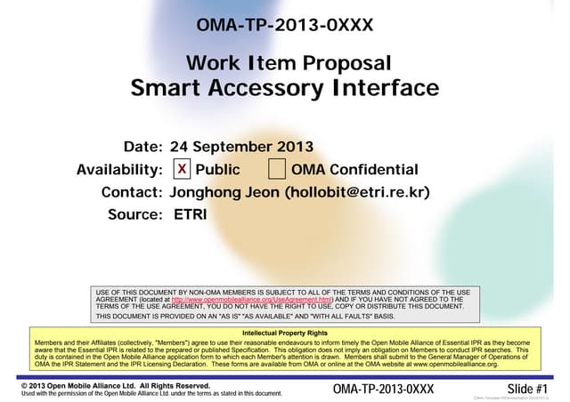 Proposal for Smart Accessory Interface v1.0 (2nd edition)