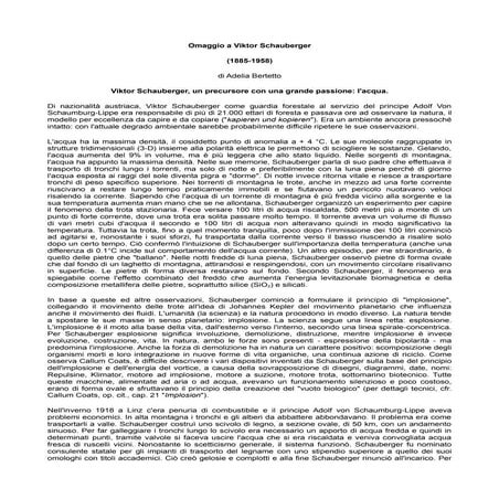 Omaggio A  Viktor  Schauberger