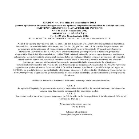 Ordin MAI 146 din 2013 DGPSI unitati sanitare
