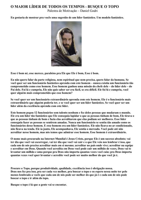 O Maior LíDer De Todos Os Tempos