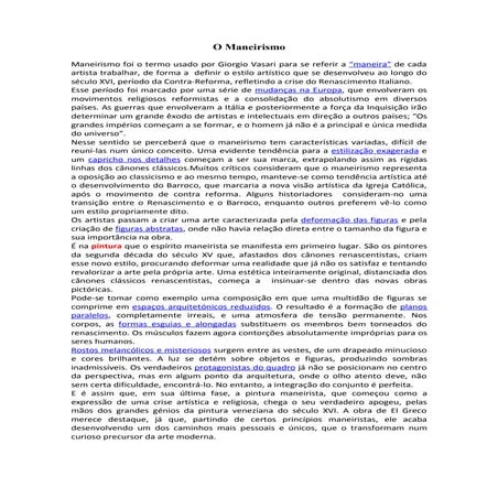 O maneirismo