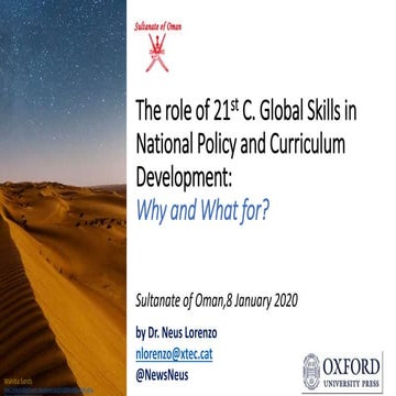 The role of global skills in national policy and  in curriculum creation 