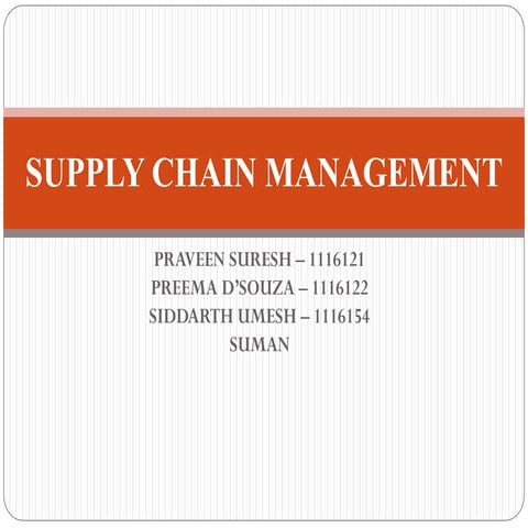 SUPPLY CHAIN MANAGMENT INTRODUCTION