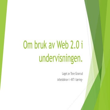 Om bruk av web 2.0 i undervisningen