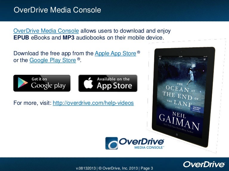 OverDrive Media Console version 3.0
