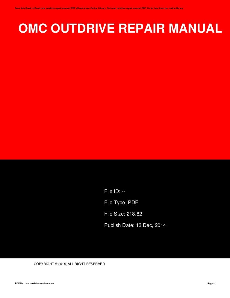 Omc outdrive repair manual