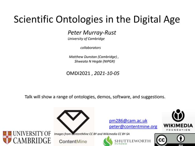 Omdi2021 Ontologies for (Materials) Science in the Digital Age