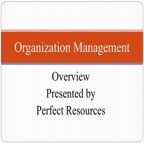 SAP HCM - Organization Management end user presentation