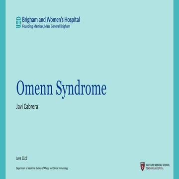 Omenn Syndrome Review Clinical Immunology PPT