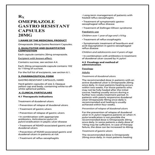Omeprazole 20mg gastro resistant capsules smpc  taj pharmaceuticals