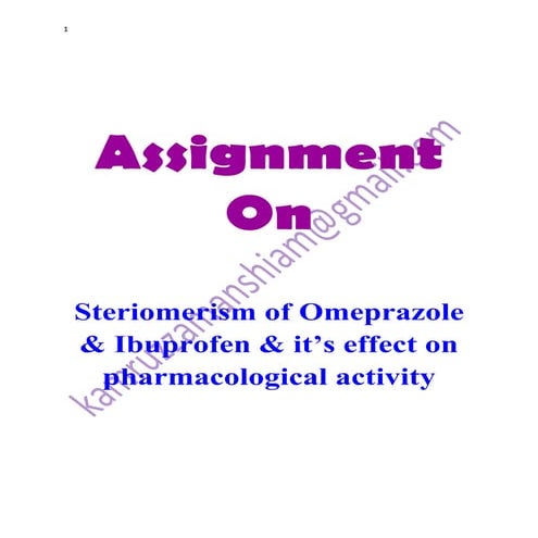 Assignment of Omeprazole &amp; ibuprofen.k. siam
