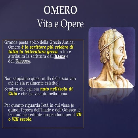 Omero, l'iliade e l'odissea