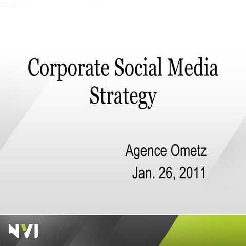Corporate Social Media Strategy