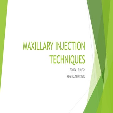 Maxillary Injection Technique | PPT