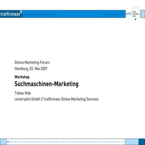 OMF Workshop Suchmaschinenmarketing