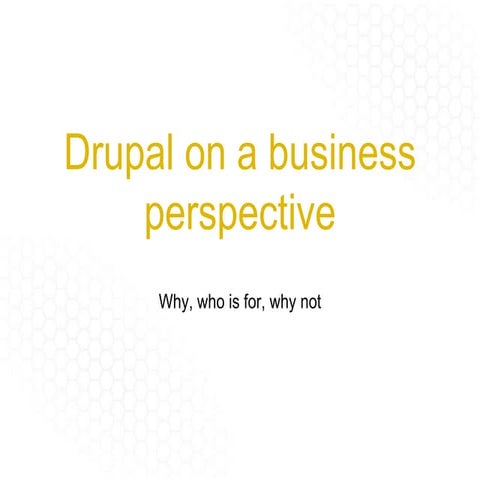 Drupal on a business perspective