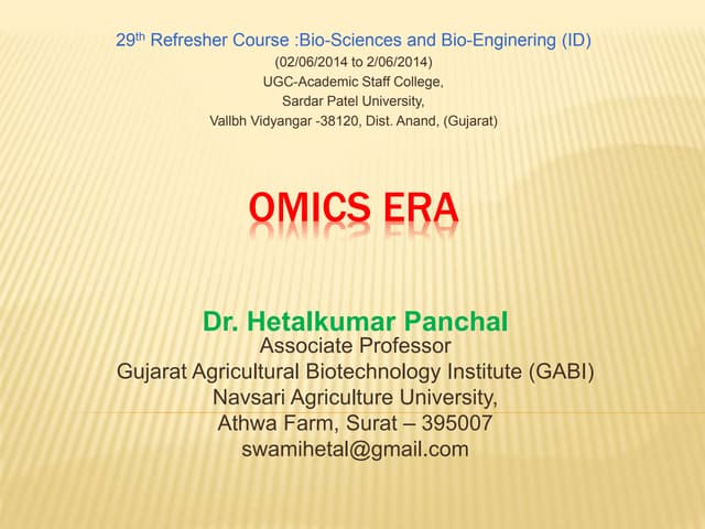 Omics era