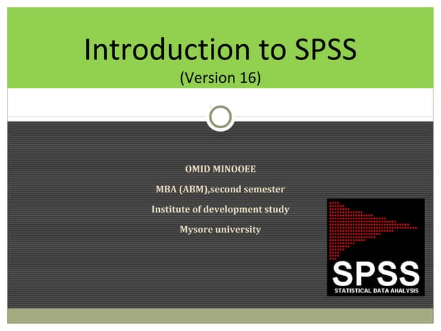 introduction to spss
