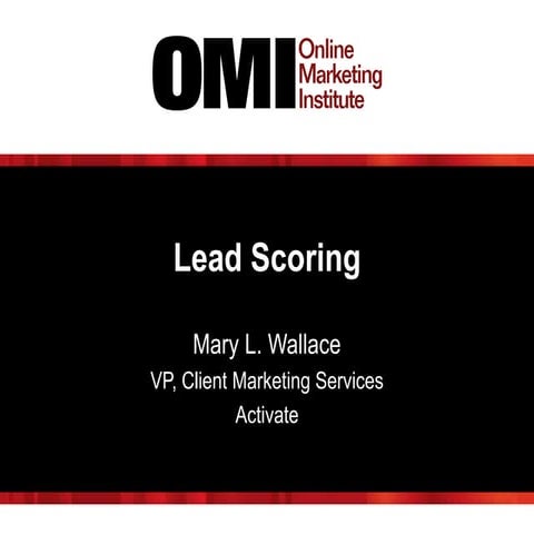 Lead Scoring Fundamentals