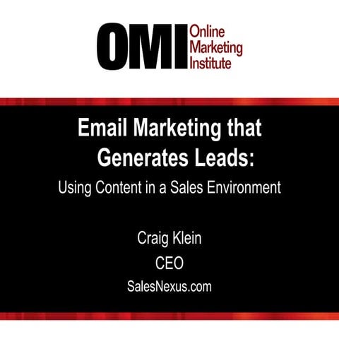 Email Marketing That Generates Leads