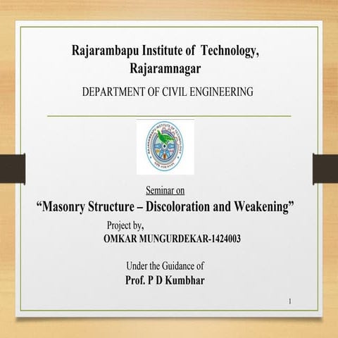 Discoloration of stone masonry