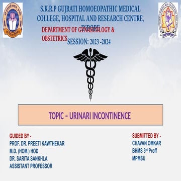 Urinary incontinence types, diagnostic evaluation and management | PPTX