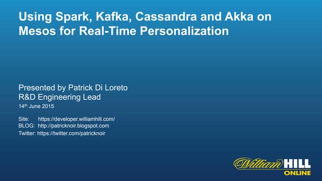 Using Spark, Kafka, Cassandra and Akka on Mesos for Real-Time Personalization